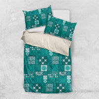 Vintage Hawaiian Quilting Patterns Bedding Set Turquoise Style Tribal Fabric Patchwork - Polynesian Pride