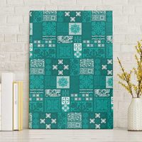Vintage Hawaiian Quilting Patterns Canvas Wall Art Turquoise Style Tribal Fabric Patchwork - Polynesian Pride