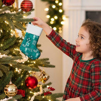 Vintage Hawaiian Quilting Patterns Christmas Stocking Turquoise Style Tribal Fabric Patchwork - Polynesian Pride