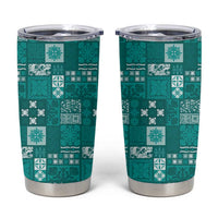 Vintage Hawaiian Quilting Patterns Tumbler Cup Turquoise Style Tribal Fabric Patchwork - Polynesian Pride