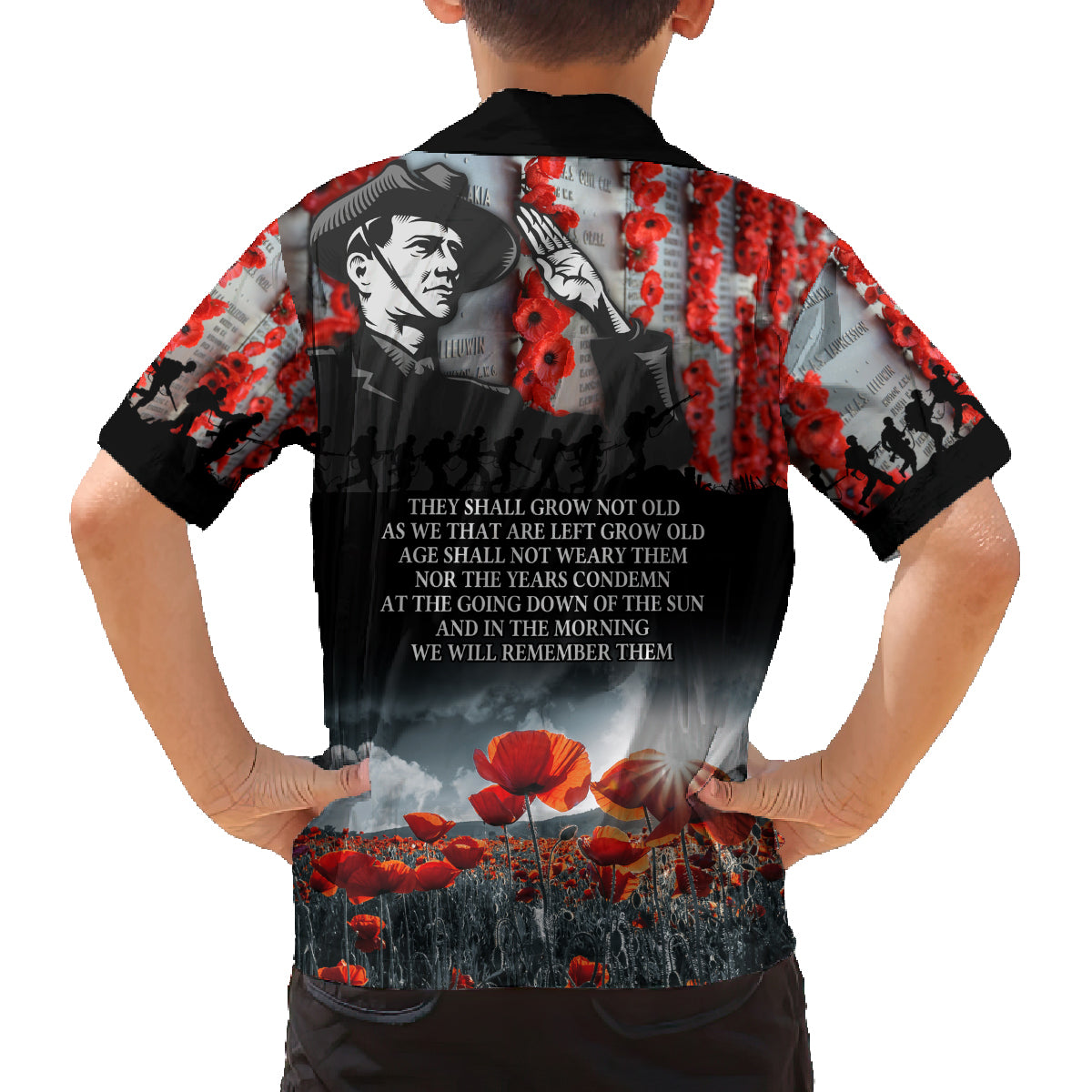 ANZAC DAY Heroes Of The Gallipoli Family Matching Off Shoulder Long Sleeve Dress and Hawaiian Shirt LT9 - Polynesian Pride