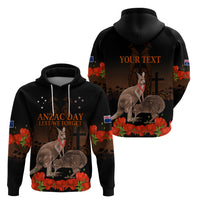 Kangaroo and Kiwi Bird ANZAC Day Custom Hoodie Soldier Style LT9 - Polynesian Pride