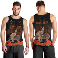Kangaroo and Kiwi Bird ANZAC Day Custom Men Tank Top Soldier Style LT9 - Polynesian Pride