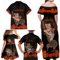 Koala and Kiwi Bird ANZAC Day Custom Family Matching Off Shoulder Maxi Dress and Hawaiian Shirt Soldier Style LT9 - Polynesian Pride