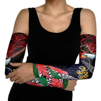 American Samoa Bald Eagle Personalized Arm Sleeves Samoa Muamua Le Atua - Polynesian Pride