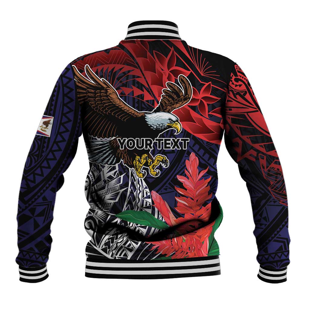 American Samoa Bald Eagle Personalized Baseball Jacket Samoa Muamua Le Atua