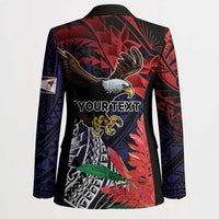 American Samoa Bald Eagle Personalized Blazer Samoa Muamua Le Atua - Polynesian Pride