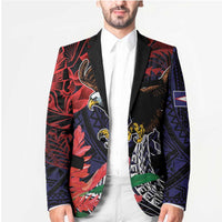 American Samoa Bald Eagle Personalized Blazer Samoa Muamua Le Atua - Polynesian Pride