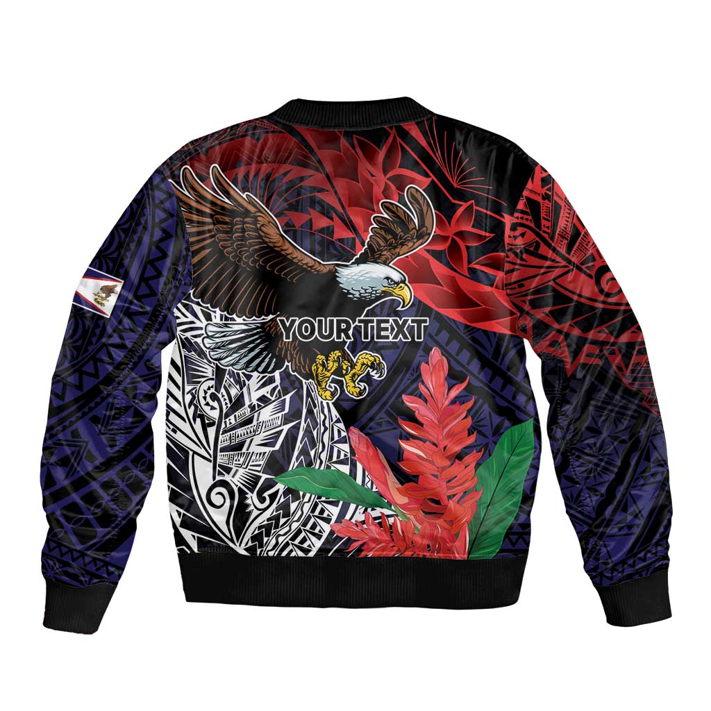 American Samoa Bald Eagle Personalized Bomber Jacket Samoa Muamua Le Atua LT9 - Polynesian Pride