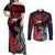 American Samoa Bald Eagle Personalized Couples Matching Off Shoulder Maxi Dress and Long Sleeve Button Shirt Samoa Muamua Le Atua