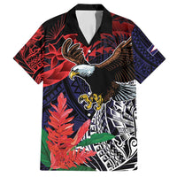 American Samoa Bald Eagle Personalized Family Matching Long Sleeve Bodycon Dress and Hawaiian Shirt Samoa Muamua Le Atua