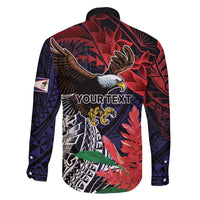 American Samoa Bald Eagle Personalized Family Matching Long Sleeve Bodycon Dress and Hawaiian Shirt Samoa Muamua Le Atua