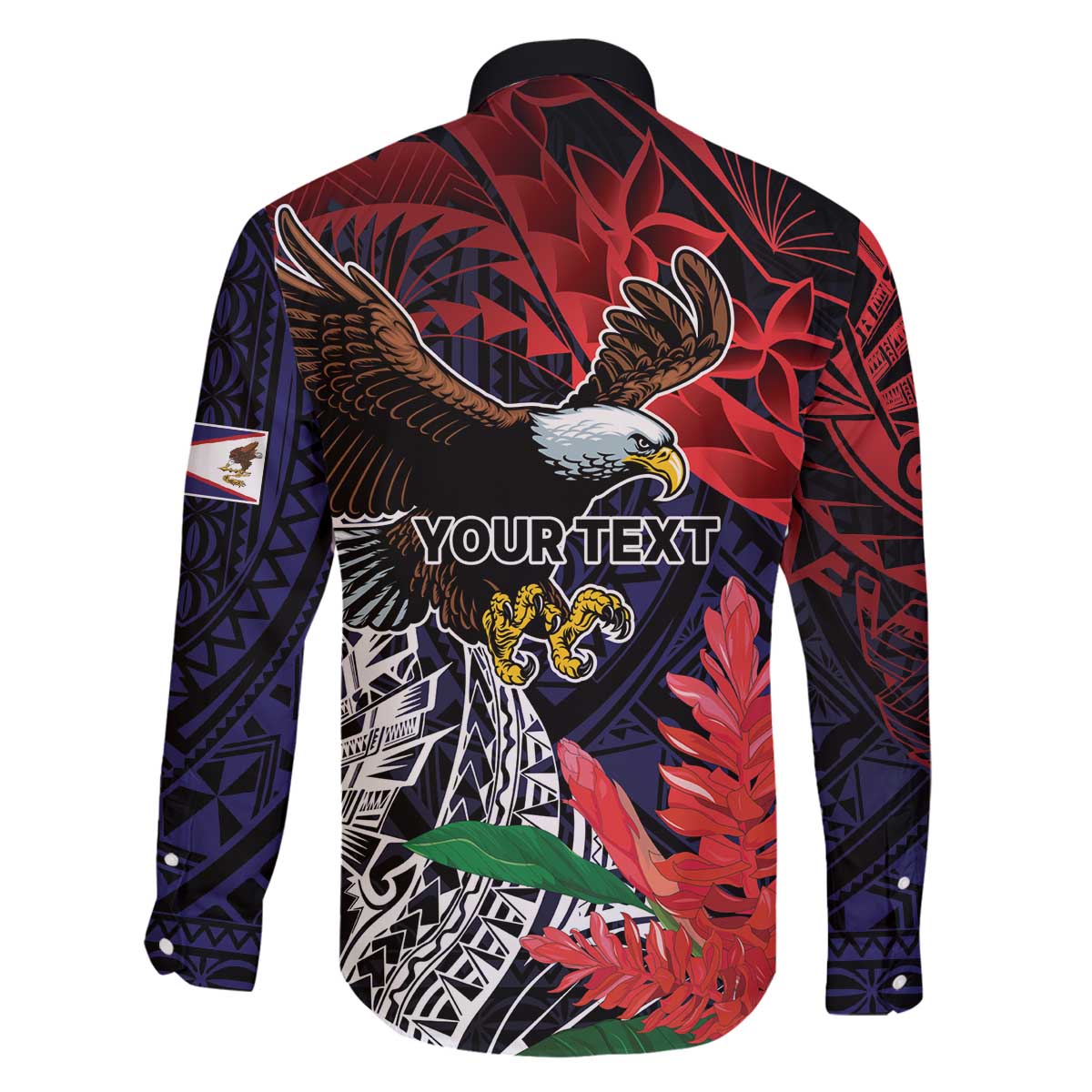 American Samoa Bald Eagle Personalized Family Matching Off The Shoulder Long Sleeve Dress and Hawaiian Shirt Samoa Muamua Le Atua