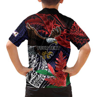 American Samoa Bald Eagle Personalized Family Matching Off Shoulder Short Dress and Hawaiian Shirt Samoa Muamua Le Atua