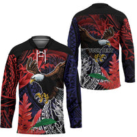 American Samoa Bald Eagle Personalized Hockey Jersey Samoa Muamua Le Atua - Polynesian Pride