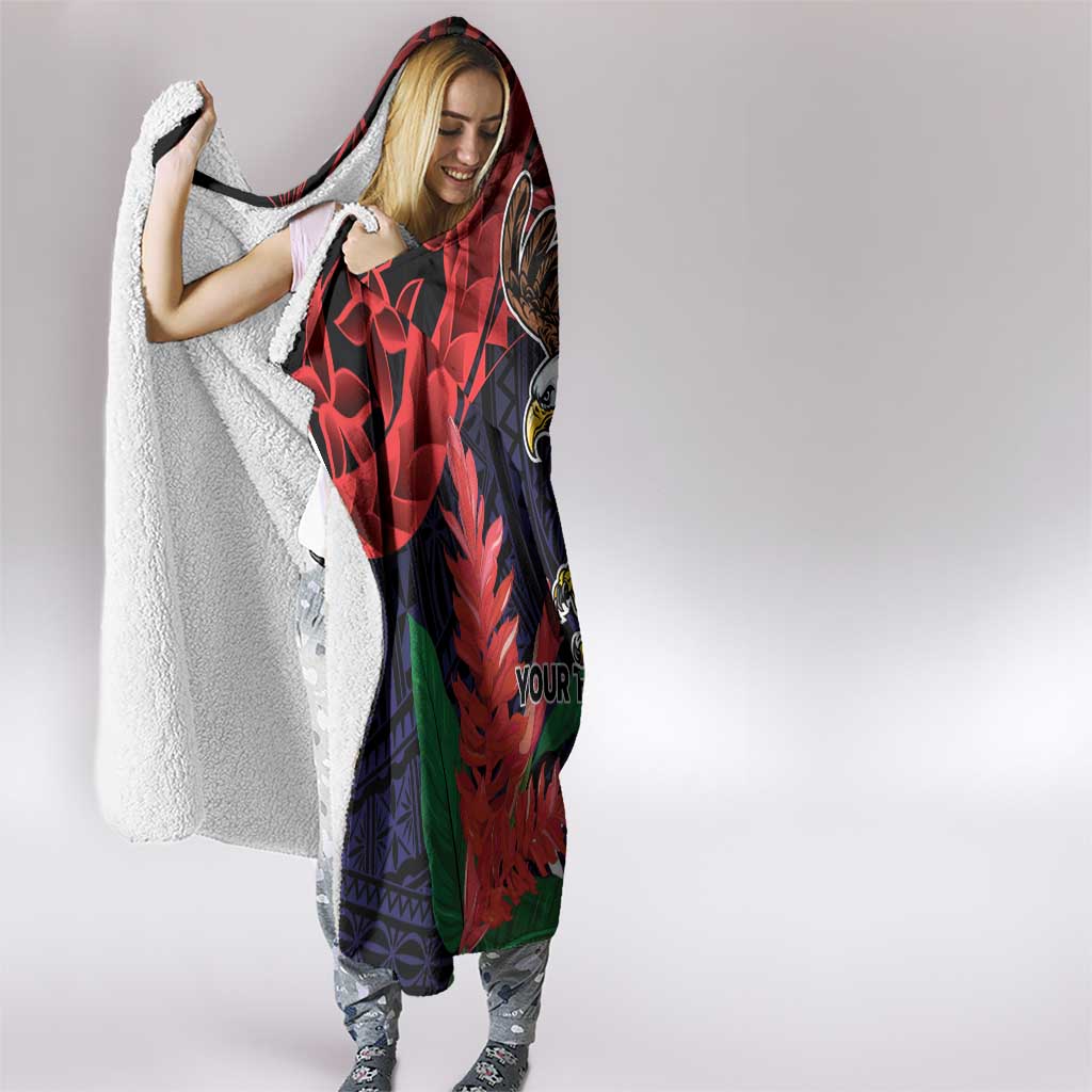 American Samoa Bald Eagle Personalized Hooded Blanket Samoa Muamua Le Atua LT9 - Polynesian Pride