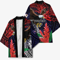 American Samoa Bald Eagle Personalized Kimono Samoa Muamua Le Atua - Polynesian Pride