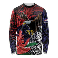 American Samoa Bald Eagle Personalized Long Sleeve Shirt Samoa Muamua Le Atua