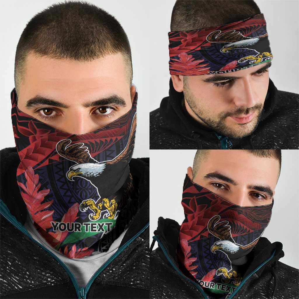 American Samoa Bald Eagle Personalized Neck Gaiter Samoa Muamua Le Atua LT9 - Polynesian Pride