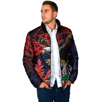 American Samoa Bald Eagle Personalized Padded Jacket Samoa Muamua Le Atua - Polynesian Pride