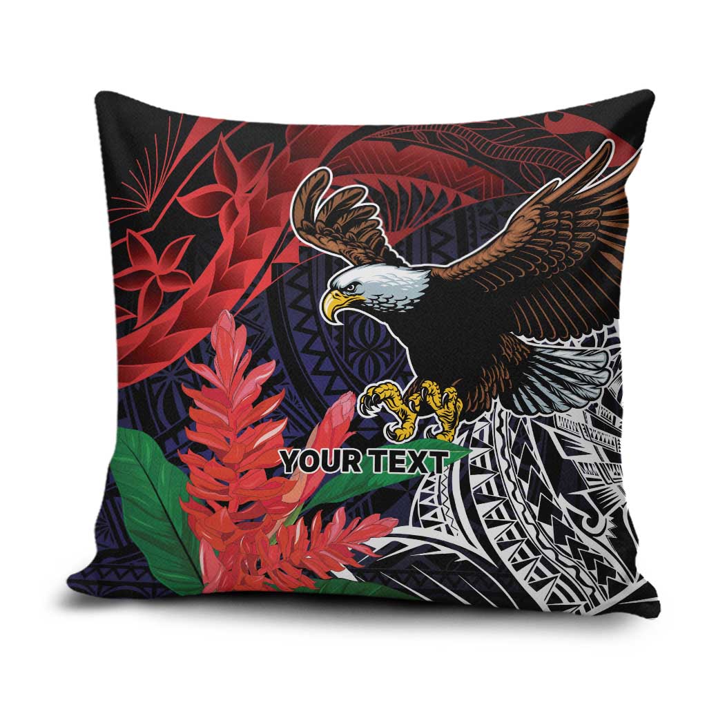 American Samoa Bald Eagle Personalized Pillow Cover Samoa Muamua Le Atua - Polynesian Pride