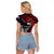 American Samoa Bald Eagle Personalized Raglan Cropped T Shirt Samoa Muamua Le Atua
