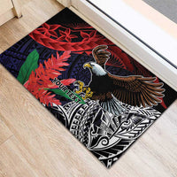 American Samoa Bald Eagle Personalized Rubber Doormat Samoa Muamua Le Atua