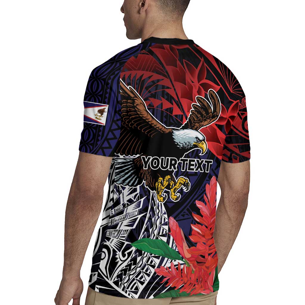 American Samoa Bald Eagle Personalized Rugby Jersey Samoa Muamua Le Atua
