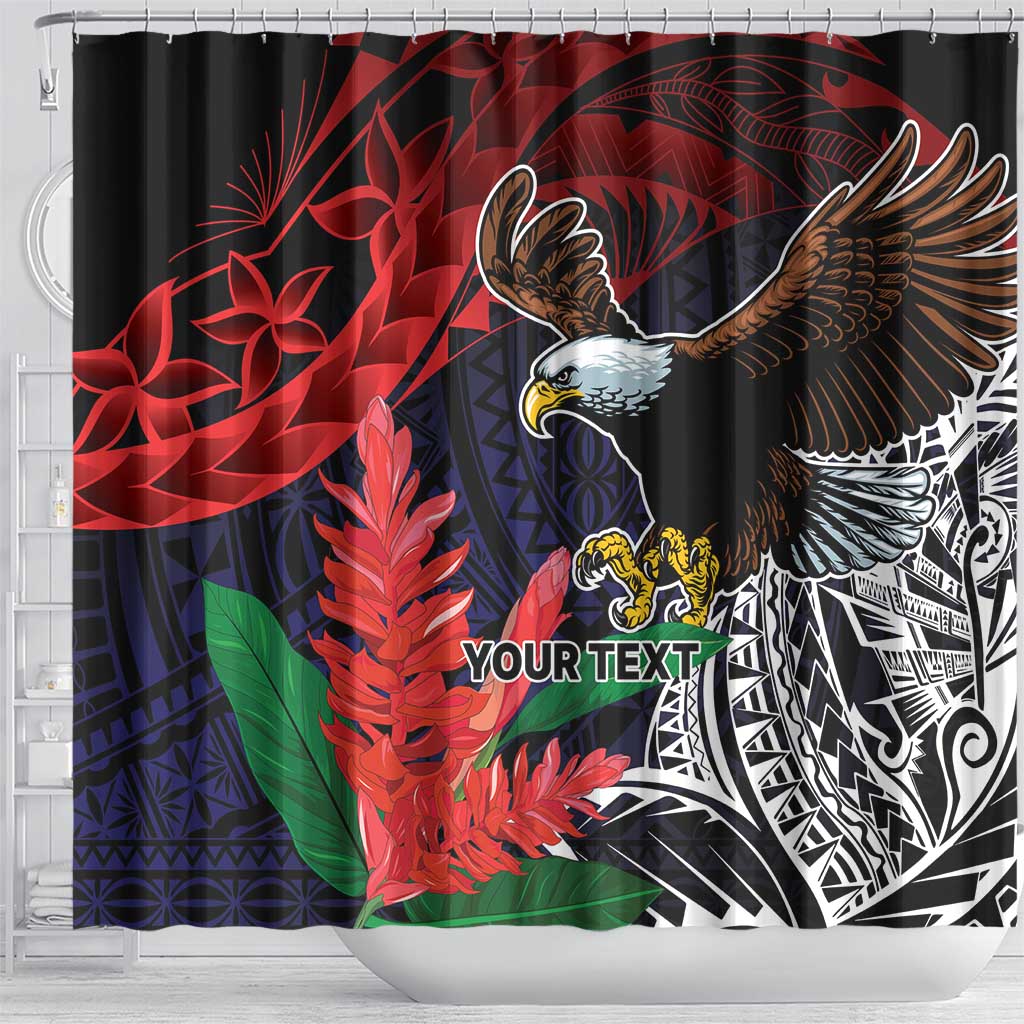 American Samoa Bald Eagle Personalized Shower Curtain Samoa Muamua Le Atua