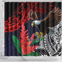 American Samoa Bald Eagle Personalized Shower Curtain Samoa Muamua Le Atua