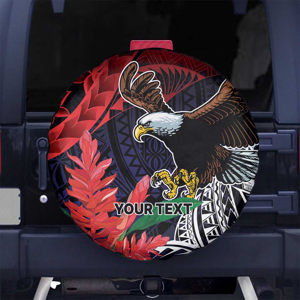 American Samoa Bald Eagle Personalized Spare Tire Cover Samoa Muamua Le Atua