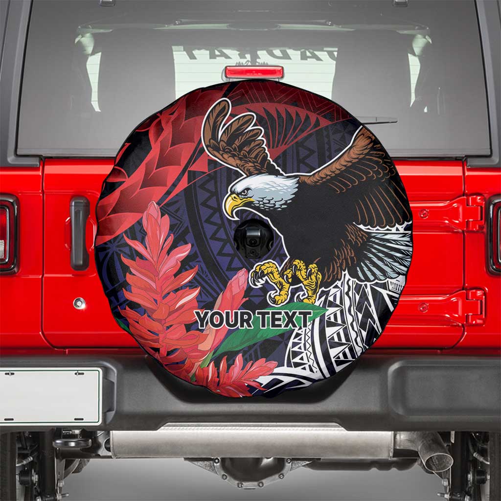 American Samoa Bald Eagle Personalized Spare Tire Cover Samoa Muamua Le Atua