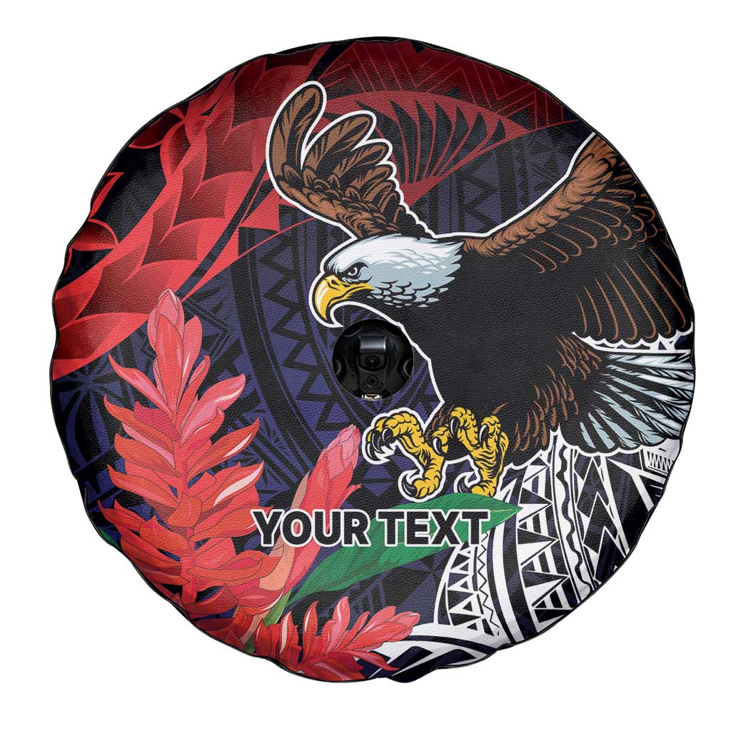 American Samoa Bald Eagle Personalized Spare Tire Cover Samoa Muamua Le Atua