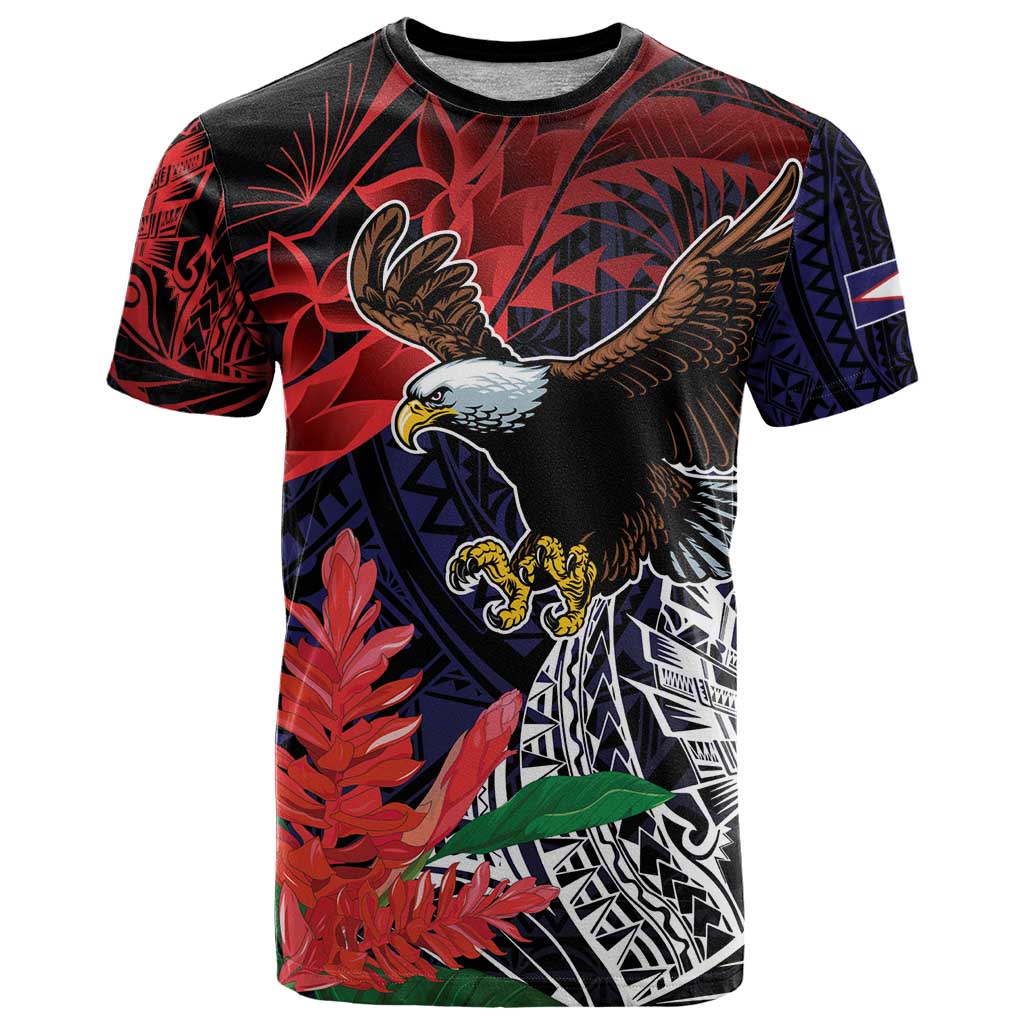 American Samoa Bald Eagle Personalized T Shirt Samoa Muamua Le Atua