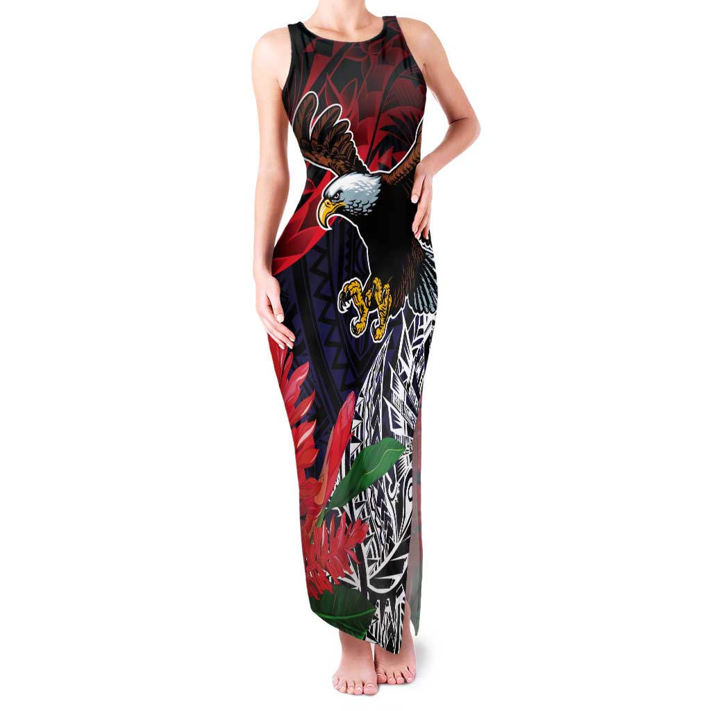 American Samoa Bald Eagle Personalized Tank Maxi Dress Samoa Muamua Le Atua