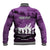 Anzac Day Gallipoli Personalised Baseball Jacket Purple Poppy Flowers
