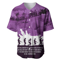 Anzac Day Gallipoli Personalised Baseball Jersey Purple Poppy Flowers