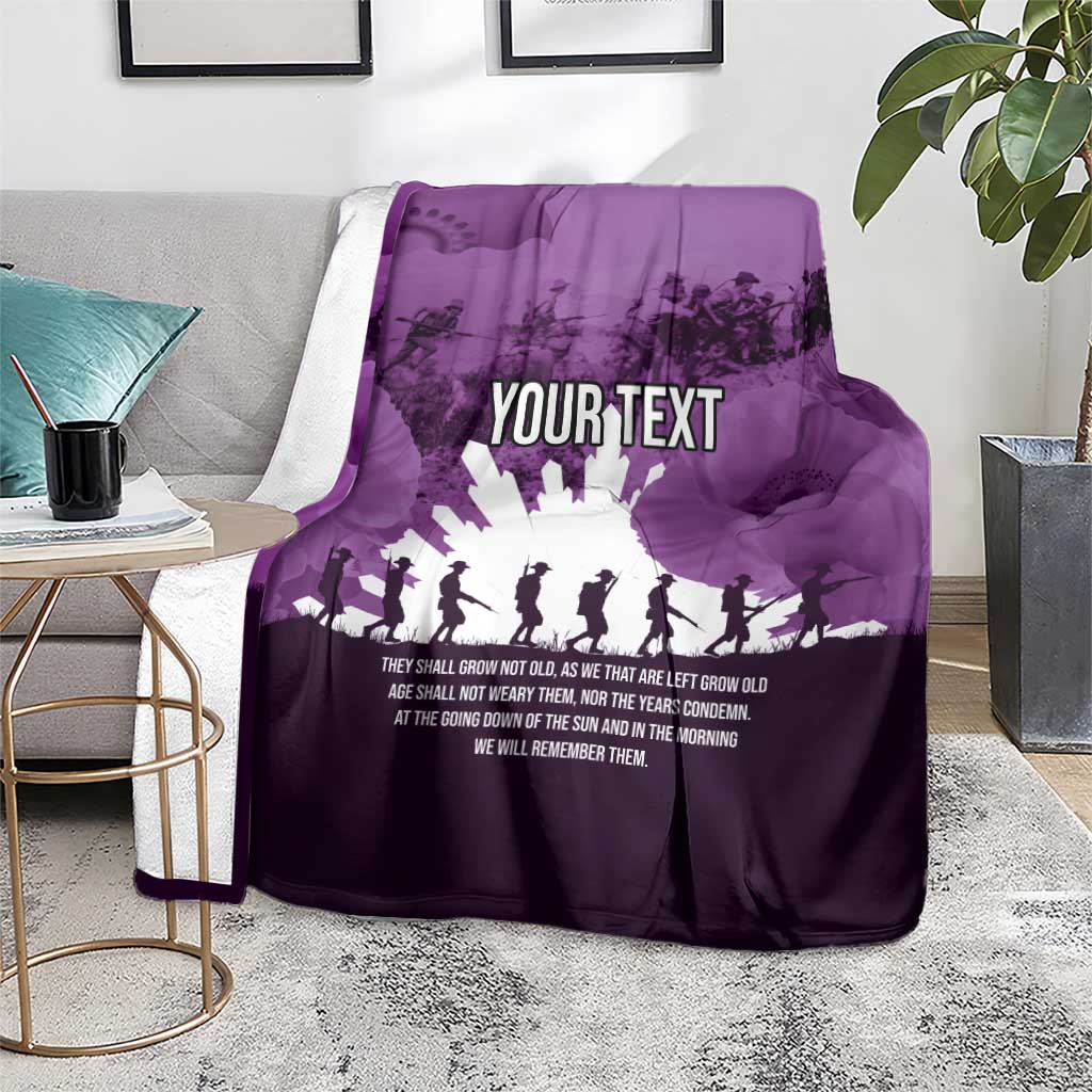 Anzac Day Gallipoli Personalised Blanket Purple Poppy Flowers LT9 - Polynesian Pride