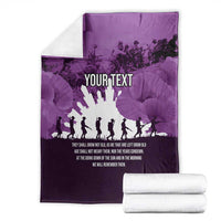 Anzac Day Gallipoli Personalised Blanket Purple Poppy Flowers LT9 - Polynesian Pride