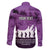 Anzac Day Gallipoli Personalised Family Matching Off The Shoulder Long Sleeve Dress and Hawaiian Shirt Purple Poppy Flowers