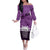 Anzac Day Gallipoli Personalised Family Matching Off The Shoulder Long Sleeve Dress and Hawaiian Shirt Purple Poppy Flowers
