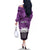 Anzac Day Gallipoli Personalised Family Matching Off The Shoulder Long Sleeve Dress and Hawaiian Shirt Purple Poppy Flowers