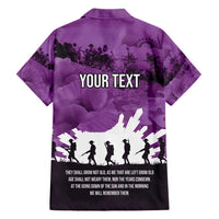Anzac Day Gallipoli Personalised Hawaiian Shirt Purple Poppy Flowers