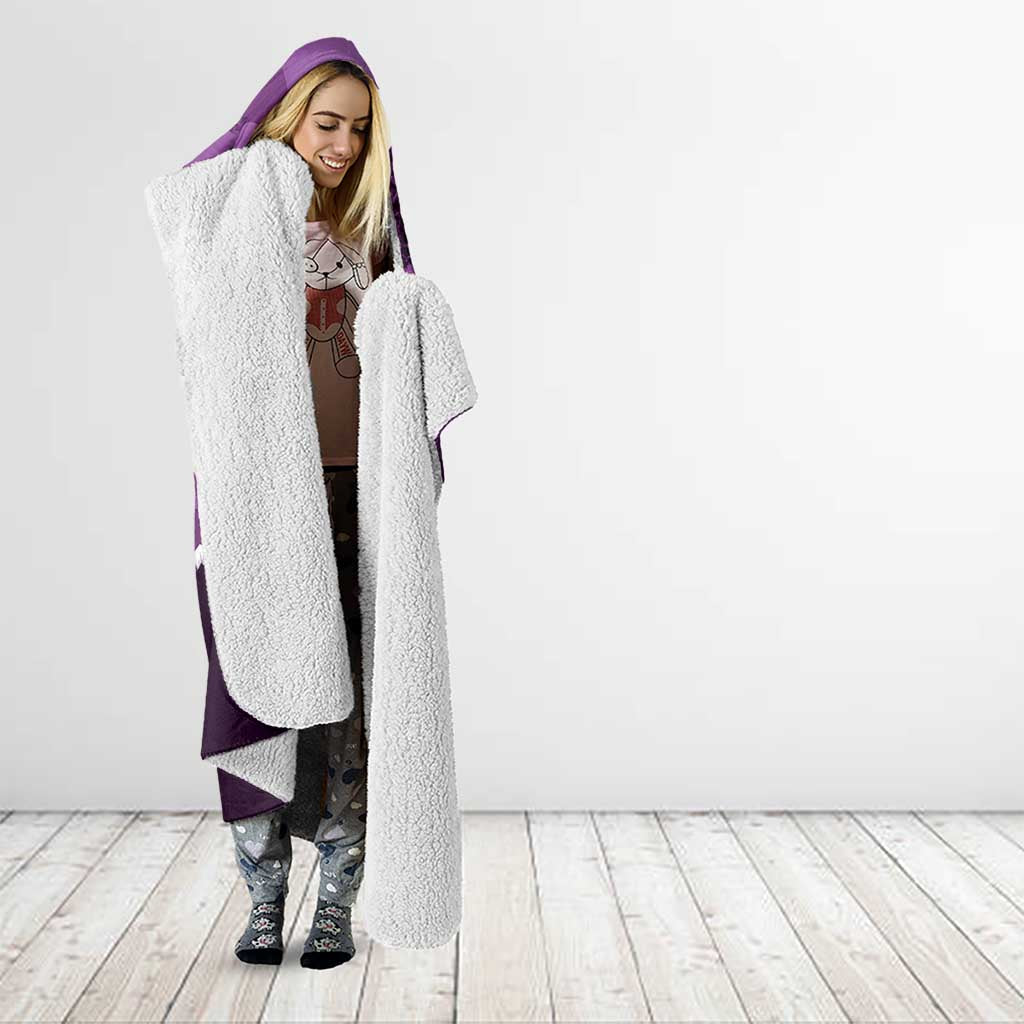 Anzac Day Gallipoli Personalised Hooded Blanket Purple Poppy Flowers LT9 - Polynesian Pride