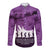 Anzac Day Gallipoli Personalised Long Sleeve Button Shirt Purple Poppy Flowers