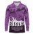 Anzac Day Gallipoli Personalised Long Sleeve Polo Shirt Purple Poppy Flowers