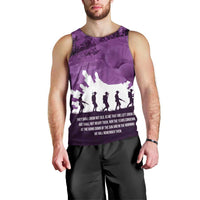 Anzac Day Gallipoli Personalised Men Tank Top Purple Poppy Flowers