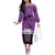 Anzac Day Gallipoli Personalised Off The Shoulder Long Sleeve Dress Purple Poppy Flowers