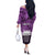 Anzac Day Gallipoli Personalised Off The Shoulder Long Sleeve Dress Purple Poppy Flowers
