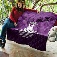 Anzac Day Gallipoli Personalised Quilt Purple Poppy Flowers LT9 - Polynesian Pride
